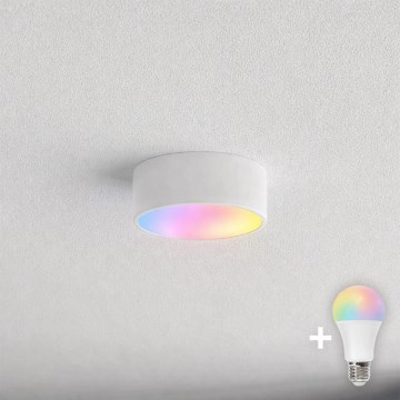 Brilagi - LED RGBW dimbare badkamerplafondlamp CLARE 1xE27/9W/230V 2700-6500K Ø 20 cm IP54 Wi‑Fi wit