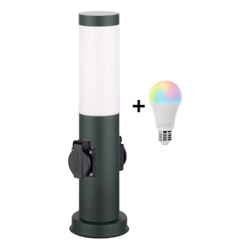Brilagi - LED RGBW dimbare buitenlamp met 2 fittingen, 1x E27/9W/230V, 2700–6500K, IP44, 40 cm, antraciet