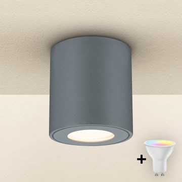 Brilagi - LED RGBW dimbare buitenlamp MIA 1xGU10/4,8W/230V 3000K 84x80 mm antraciet IP54 + afstandsbediening