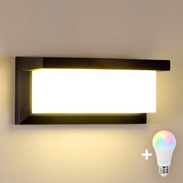 Brilagi - LED RGBW dimbare buitenwandlamp BRICKY 1xE27/15W/230V 2700-6500K IP54 zwart