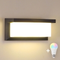 Brilagi - LED RGBW dimbare buitenwandlamp BRICKY 1xE27/9W/230V 2700-6500K antraciet IP54