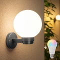BRILAGI - LED RGBW dimbare buitenwandlamp HARBOR 1xE27/12W/230V 2700-6500K IP33 antraciet/wit
