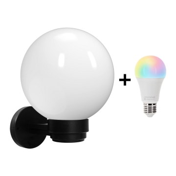 Brilagi - LED RGBW dimbare buitenwandlamp HARBOR 1xE27/15W/230V 2700-6500K IP33 zwart/wit