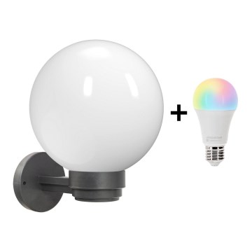 Brilagi - LED RGBW dimbare buitenwandlamp HARBOR 1xE27/9W/230V 2700-6500K IP33 antraciet/wit
