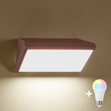 Brilagi - LED RGBW dimbare buitenwandlamp TRIANGLE 1xE27/9W/230V 2700-6500K IP65 bruin