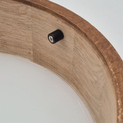 Brilagi - LED RGBW dimbaar plafondlamp CARVALHO 1xE27/15W/230V 2700–6500K Wi‑Fi eiken Ø 27,5 cm