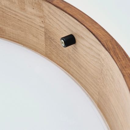 Brilagi - LED RGBW dimbare plafondlamp CARVALHO 2xE27/15W/230V 2700–6500K Wi‑Fi eiken Ø 37,5 cm