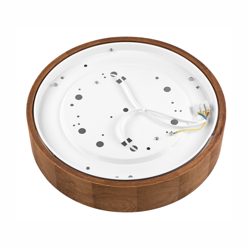 Brilagi - LED RGBW dimbare plafondlamp CARVALHO 2xE27/9W/230V 2700–6500K Wi‑Fi eiken Ø 37,5 cm