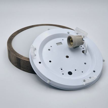 Brilagi - LED RGBW dimbare plafondlamp CARVALHO SLIM 1xE27/15W/230V 2700-6500K Wi-Fi eiken Ø 27 cm