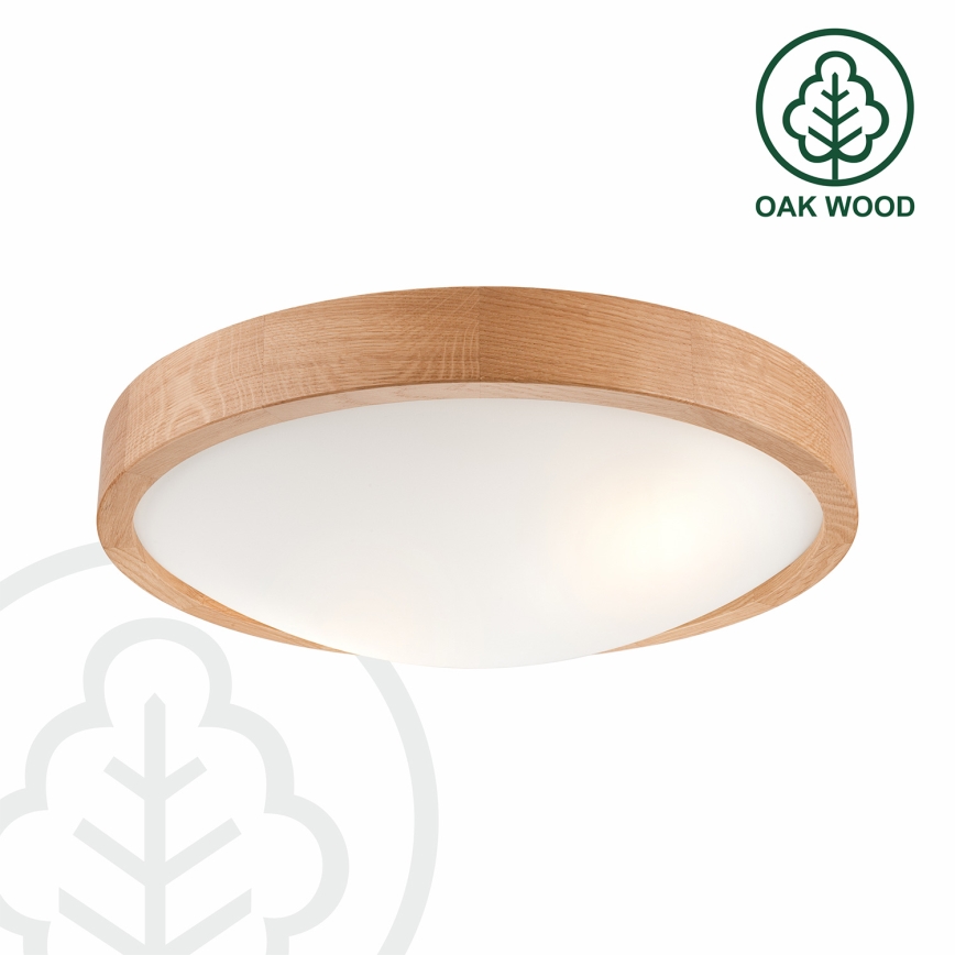 BRILAGI - LED RGBW dimbare plafondlamp CARVALHO SLIM 2xE27/12W/230V 2700-6500K eiken Ø 37 cm