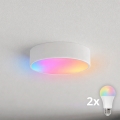 Brilagi - LED RGBW dimbare plafondlamp CLARE 2xE27/9W/230V 2700-6500K Ø 30 cm Wi-Fi wit