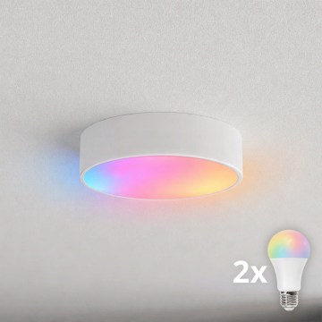 Brilagi - LED RGBW dimbare plafondlamp CLARE 2xE27/9W/230V 2700-6500K Ø 30 cm Wi-Fi wit