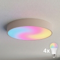 BRILAGI - LED RGBW dimbare plafondlamp CLARE 4xE27/12W/230V 2700-6500K Ø 50 cm beige