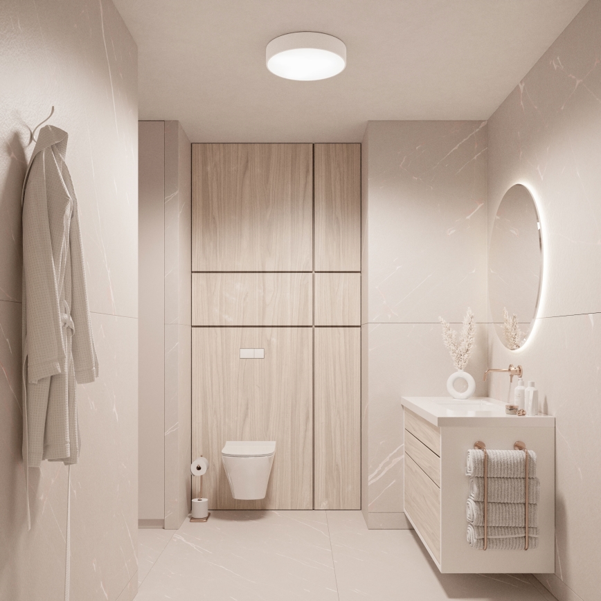 Brilagi - LED RGBW dimbare badkamerplafondlamp CLARE 2xE27/9W/230V 2700-6500K Ø 30 cm IP54 Wi-Fi wit