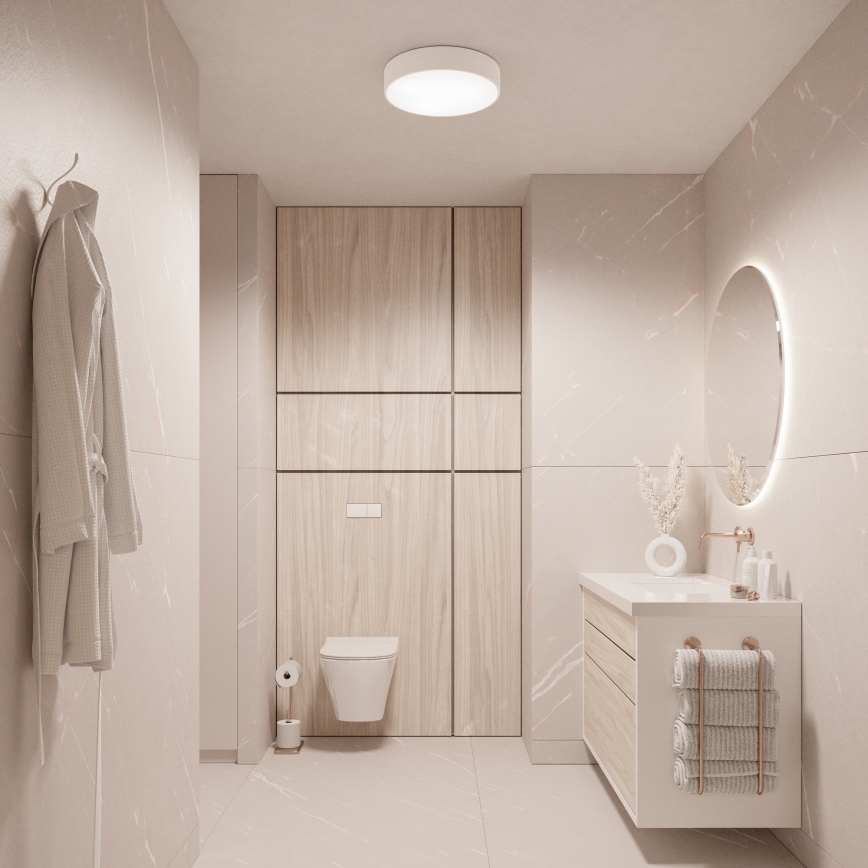 Brilagi - LED RGBW dimbare plafondlamp voor badkamer CLARE 3xE27/9W/230V 2700-6500K Ø 40 cm IP54 Wi-Fi wit
