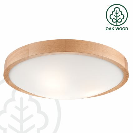 BRILAGI - LED RGBW dimbare plafondlamp CARVALHO SLIM 3xE27/12W/230V 2700-6500K eiken Ø 47 cm