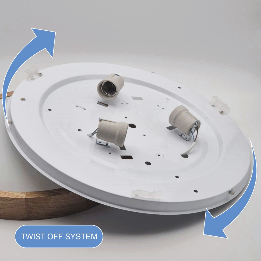 Brilagi - LED RGBW dimbare plafondlamp CARVALHO SLIM 3xE27/15W/230V 2700-6500K Wi-Fi eiken Ø 47 cm