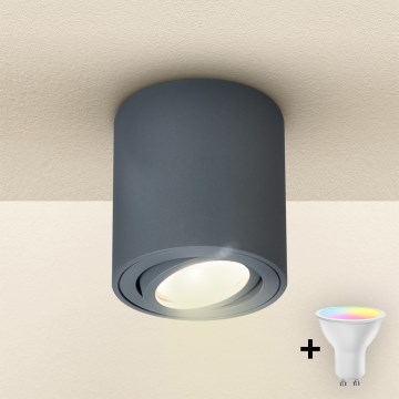 Brilagi - LED RGBW dimbare spot MIA 1xGU10/4,8W/230V 3000K 84x80 mm antraciet + afstandsbediening