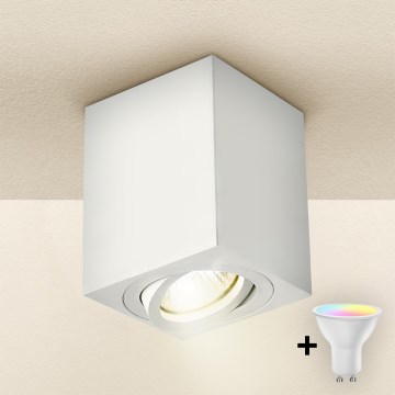 Brilagi - LED RGBW dimbare spot MIA 1xGU10/6W/230V 3000K 100x80 mm wit + afstandsbediening