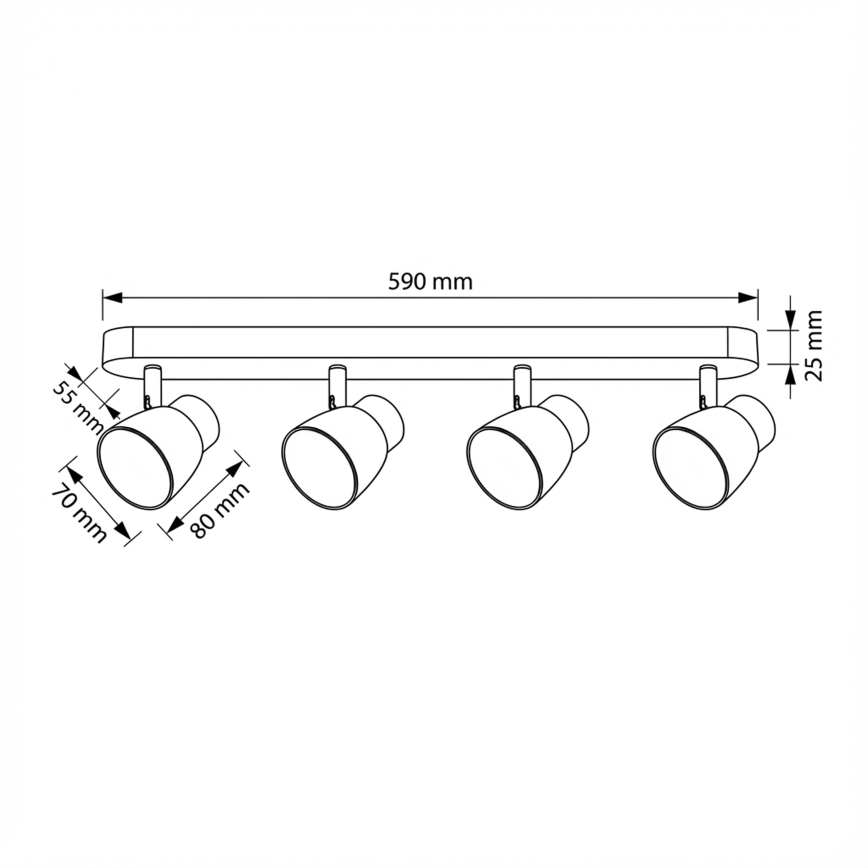 Brilagi - LED RGBW dimbare spotarmatuur NUGGET 4xGU10/4,8W/230V 3000K zwart/goud + afstandsbediening