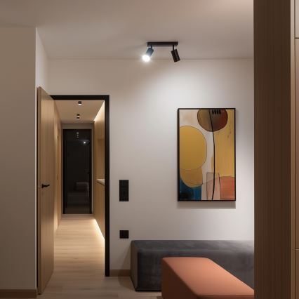 Brilagi - SELE LED RGBW dimbare spot 2xGU10/6W/230V 3000K zwart/goud + afstandsbediening