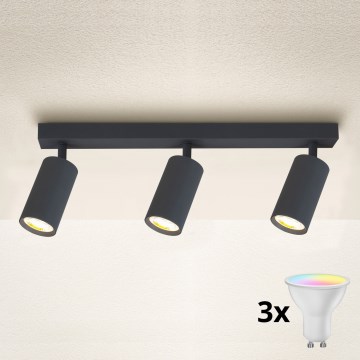 Brilagi - LED RGBW dimbare spot SELE 3xGU10/4,8W/230V 3000K antraciet + afstandsbediening