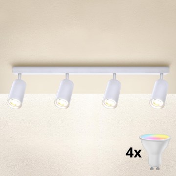 Brilagi - LED RGBW dimbare spot SELE 4xGU10/6W/230V 3000K wit + afstandsbediening