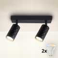 Brilagi - LED RGBW dimbare spot SELE DIAMANT 2xGU10/4,8W/230V 3000K zwart + afstandsbediening