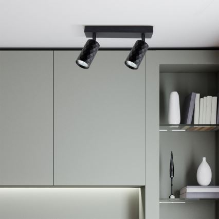 Brilagi - LED RGBW dimbare spot SELE DIAMANT 2xGU10/4,8W/230V 3000K zwart + afstandsbediening