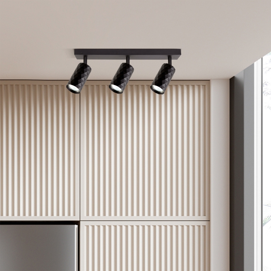 Brilagi - LED RGBW dimbare spotlamp SELE DIAMANT 3xGU10/6W/230V 3000K zwart + afstandsbediening