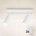 Brilagi - LED RGBW dimbare spot SELE MODERN 2xGU10/4,8W/230V 3000K wit + afstandsbediening