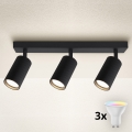 Brilagi - LED RGBW dimbare spot SELE MODERN 3xGU10/4,8W/230V 3000K zwart + afstandsbediening
