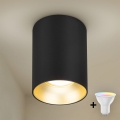 Brilagi - LED RGBW dimbare spot TRINE 1xGU10/4,8W/230V 3000K zwart/goud met afstandsbediening