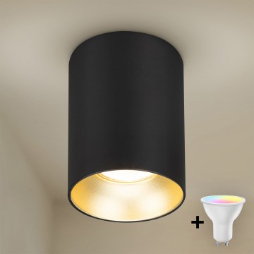 Brilagi - LED RGBW dimbare spot TRINE 1xGU10/4,8W/230V 3000K zwart/goud met afstandsbediening