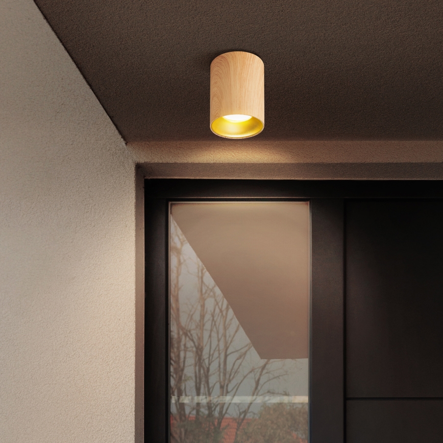 Brilagi - LED RGBW dimbare spot TRINE 1xGU10/4,8W/230V 3000K eikenlook + afstandsbediening