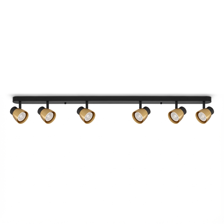 Brilagi - LED RGBW dimbare spot NUGGET 6xGU10/6W/230V 2700-6500K Wi-Fi zwart/goud