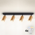 Brilagi - LED RGBW dimbare spotlamp SELE DIAMANT 4xGU10/6W/230V 3000K goudkleurig + afstandsbediening