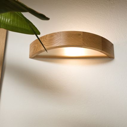 Brilagi - LED RGBW dimbare wandlamp CARVALHO 1xE27/9W/230V 2700-6500K Wi-Fi eiken