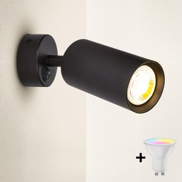 Brilagi - LED RGBW dimbare wandspot SELE 1xGU10/4,8W/230V 3000K zwart + afstandsbediening