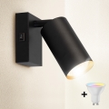 Brilagi - LED RGBW Dimbare wandspot SELE 1xGU10/4,8W/230V 3000K zwart/goud + afstandsbediening
