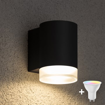Brilagi - LED RGBW dimmable applique murale d'extérieur MATERA 1xGU10/4,8W/230V 3000K IP54 noire + télécommande