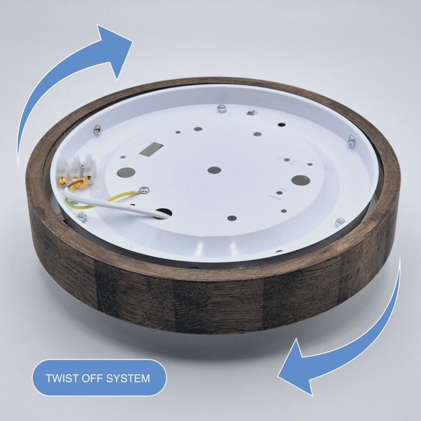 Brilagi - LED RGBW plafonnier dimmable CARVALHO SLIM 1xE27/15W/230V 2700-6500K Wi-Fi chêne Ø 27 cm