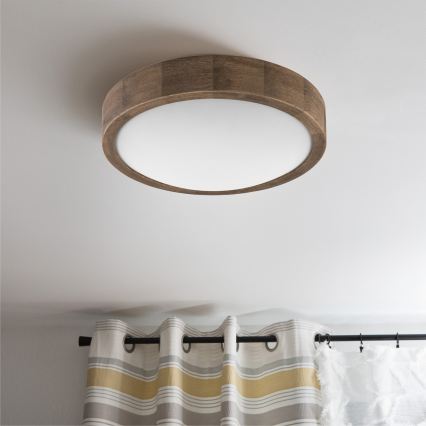 Brilagi - LED RGBW plafonnier dimmable CARVALHO SLIM 1xE27/9W/230V 2700-6500K Wi-Fi chêne Ø 27 cm