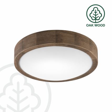 Brilagi - LED RGBW plafonnier dimmable CARVALHO SLIM 1xE27/9W/230V 2700-6500K Wi-Fi chêne Ø 27 cm