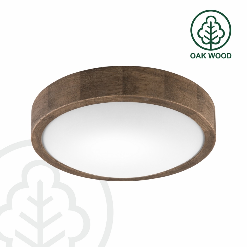Brilagi - LED RGBW plafonnier dimmable CARVALHO SLIM 1xE27/9W/230V 2700-6500K Wi-Fi chêne Ø 27 cm
