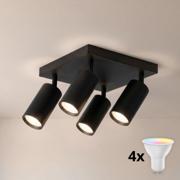Brilagi - LED RGBW Spot dimmable SELE SQUARE 4xGU10/6,5W/230V 2700-6500K noir