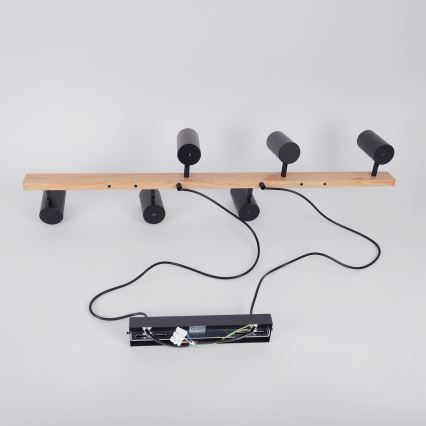 BRILAGI - Suspension LED RGBW dimmable sur câble SELE 6xGU10/6,5W/230V 2700-6500K noir/décor chêne + télécommande