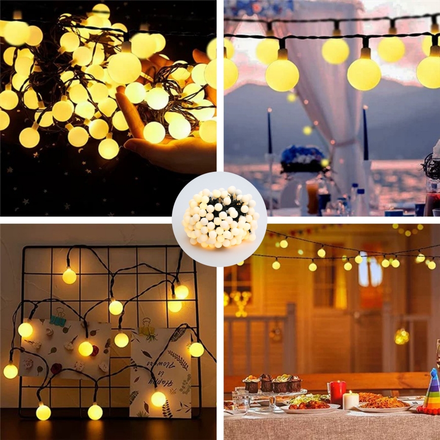 Brilagi - LED Solar Decoratieve lichtsnoer BUBBLE 200xLED/8 Functies 20m IP65 warm wit