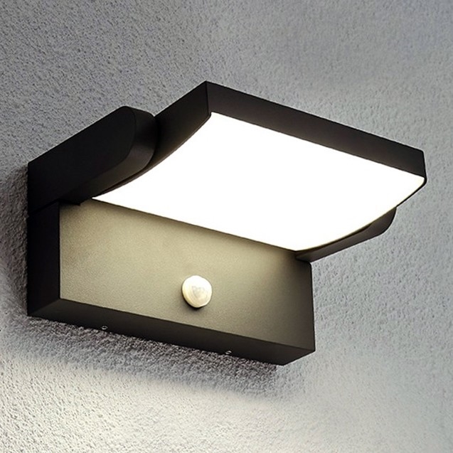 Brilagi - LED Solar wandlamp met sensor ANKLE LED/10W/3,7V 3000 mAh 3000K IP65 antraciet