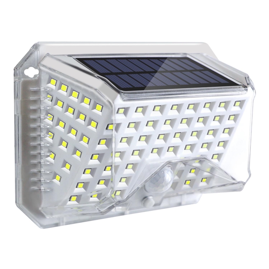 Brilagi - LED Solar wandlamp met sensor WALLIE LED/4W/5,5V 1200 mAh 6500K IP64 zilver